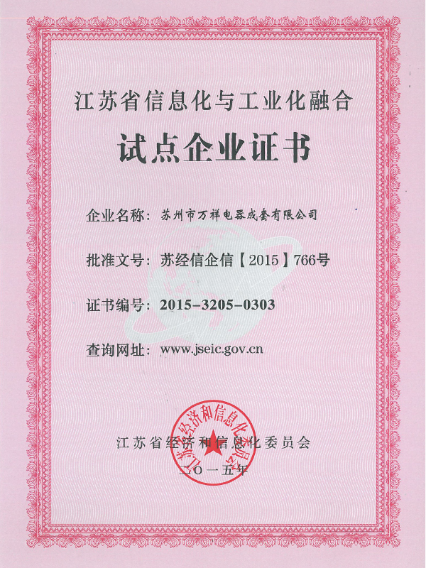 試點企業證書(shū)